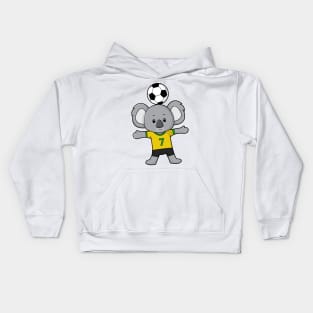 Koala as Soccer player with Soccer ball Kids Hoodie